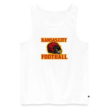 Conception du casque de football de Kansas City - Débardeur bio Premium Homme - blanc - Devant - Michal (187cm)