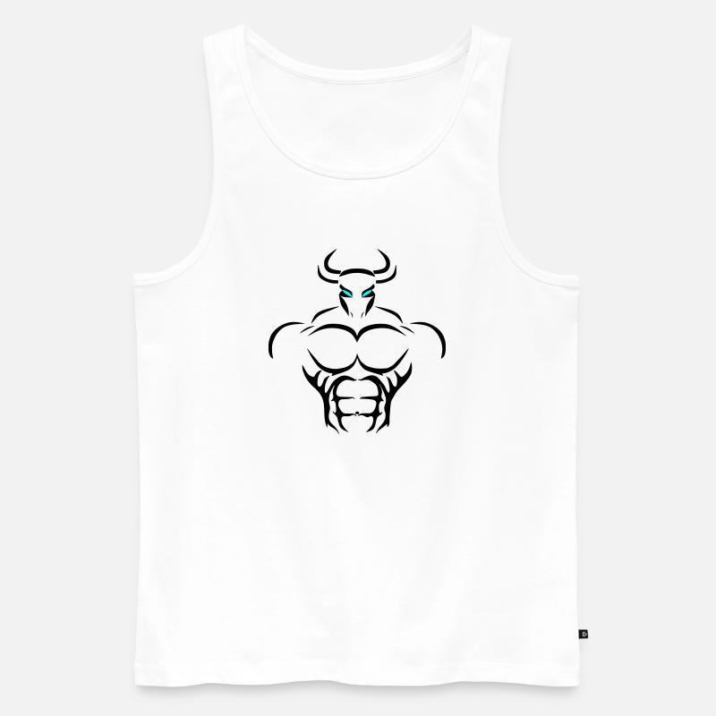 Alpha Taurus Deluxe - Männer Premium Bio Tank Top - Weiß