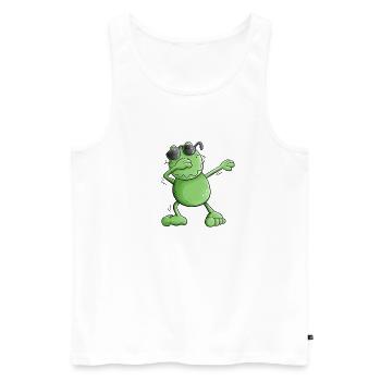 Grenouille cool avec des lunettes de soleil Make the Dab Dance - Débardeur bio Premium Homme - blanc - Devant - AI Model Male 178 light (178cm)