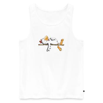 Faules Huhn I Faulenzer I Schlafen - Männer Premium Bio Tank Top - Weiß - Vorne - AI Model Male 178 light (178cm)