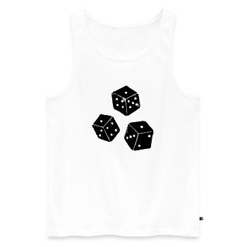 | de Chicago | Jeu de dés Chigg - Débardeur bio Premium Homme - blanc - Devant - Michal (187cm)