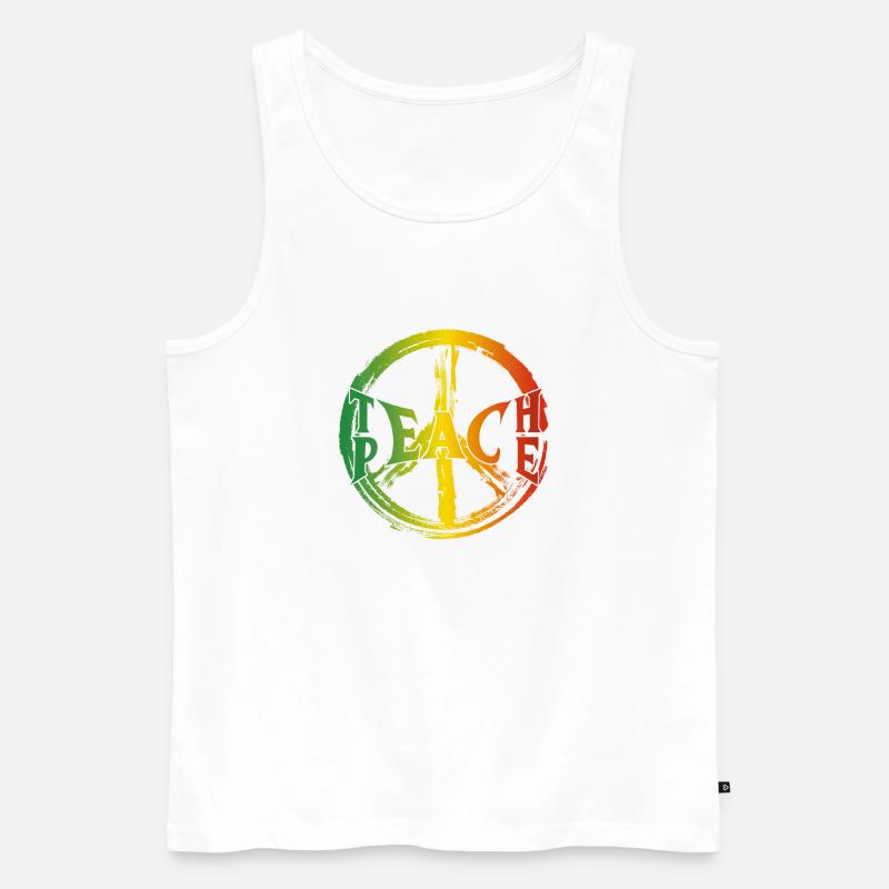 Teach Peace - Männer Premium Bio Tank Top - Weiß