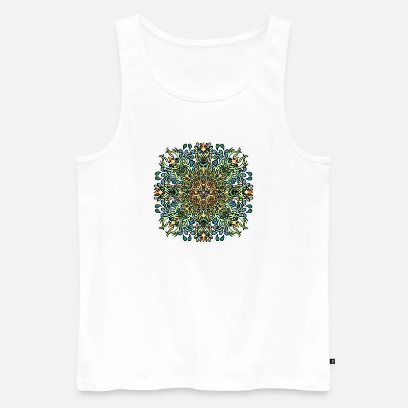Mandala | Bunt | Leben | Geschenkidee - Männer Premium Bio Tank Top - Weiß