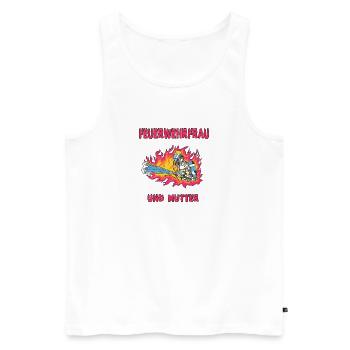 Feuerwehrfrau und Mutter - Männer Premium Bio Tank Top - Weiß - Vorne - Michal (187cm)