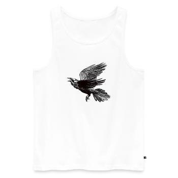 Corbeau en vol - Débardeur bio Premium Homme - blanc - Devant - AI Model Male 178 light (178cm)
