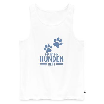 Dog and master sayings - Men's Premium Organic Tank Top - white - Front - AI Model Male 178 light (178cm)