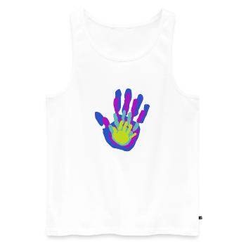 Papa, Mama und Wir Handflächen - Männer Premium Bio Tank Top - Weiß - Vorne - Michal (187cm)