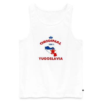 Drapeaux Yougoslavie 100% originaux - Débardeur bio Premium Homme - blanc - Devant - Michal (187cm)