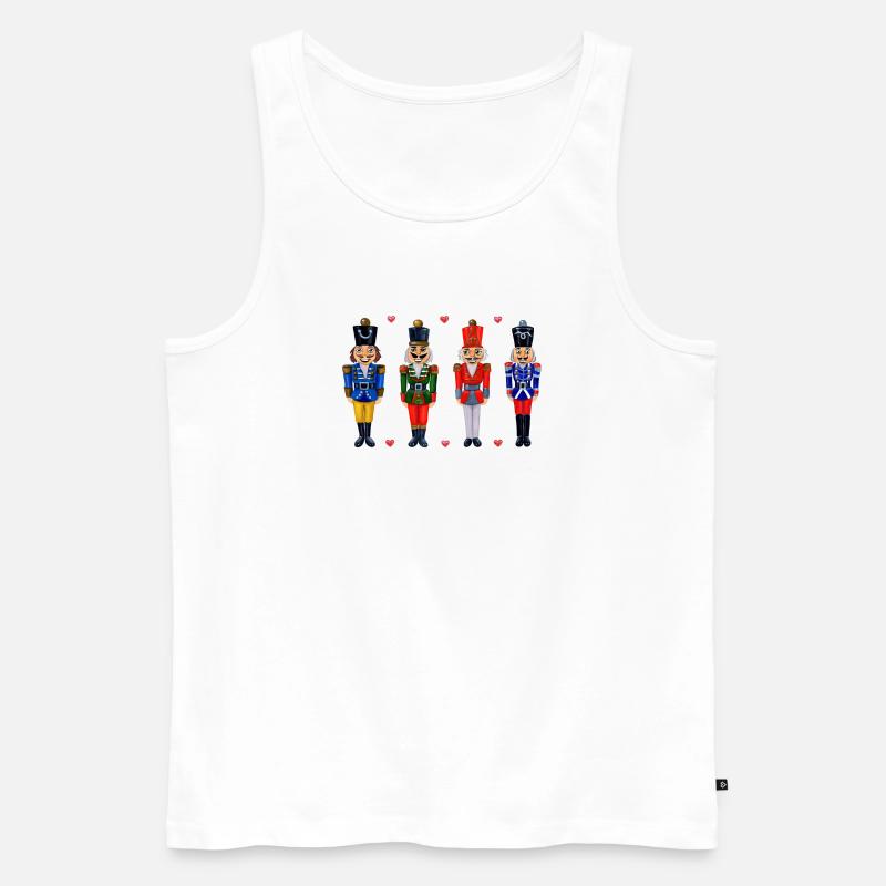 VIER LUSTIGE NUSSKNACKER - Männer Premium Bio Tank Top - Weiß