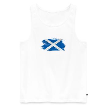 Schottland Vintage Flagge - Männer Premium Bio Tank Top - Weiß - Vorne - AI Model Male 178 light (178cm)