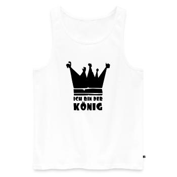 ich bin der König - Männer Premium Bio Tank Top - Weiß - Vorne - Michal (187cm)