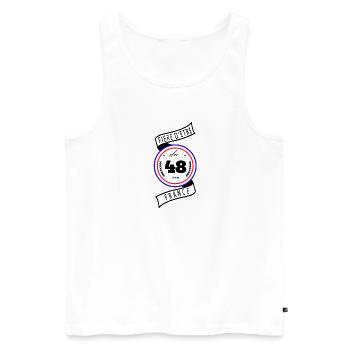 Fière D'être Du 48 Lozère France - Débardeur bio Premium Homme - blanc - Devant - Michal (187cm)
