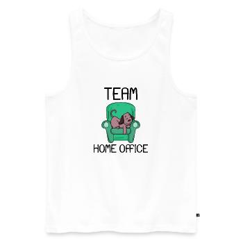 Home Office - Männer Premium Bio Tank Top - Weiß - Vorne - Michal (187cm)