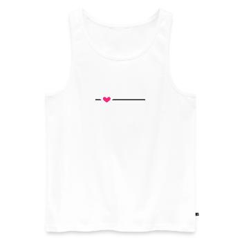 Line Heart - Men's Premium Organic Tank Top - white - Front - Michal (187cm)