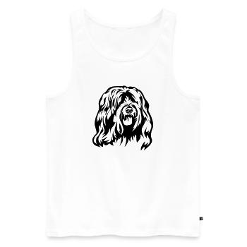 Tibetan Terrier Head - Men's Premium Organic Tank Top - white - Front - Michal (187cm)