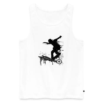 Skate - Skateboard - Skater Vintage - Débardeur bio Premium Homme - blanc - Devant - Michal (187cm)