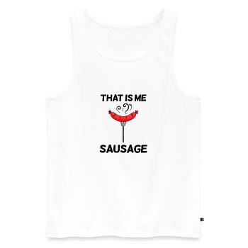 Sausage saying funny - Men's Premium Organic Tank Top - white - Front - Michal (187cm)