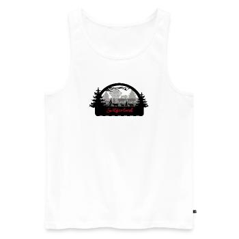 Switzerland Scherenschnitt - Männer Premium Bio Tank Top - Weiß - Vorne - AI Model Male 178 light (178cm)