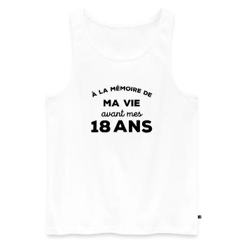 A la mémoire de ma vie avant mes 18 ans - Débardeur bio Premium Homme - blanc - Devant - Michal (187cm)