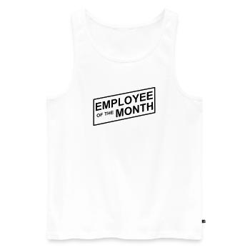 Mitarbeiter des Monats - Männer Premium Bio Tank Top - Weiß - Vorne - AI Model Male 178 light (178cm)