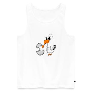 Mouette avec bébé Mouette - Débardeur bio Premium Homme - blanc - Devant - Michal (187cm)