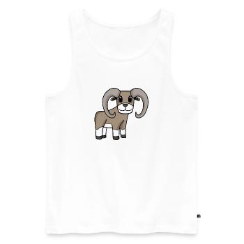 Mufflon Wildschaf - Männer Premium Bio Tank Top - Weiß - Vorne - Michal (187cm)