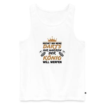 Reichet mir meine Darts ihr Narren - Männer Premium Bio Tank Top - Weiß - Vorne - AI Model Male 178 light (178cm)
