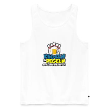 Kegeln & Pegeln - so lauten die Regeln - Männer Premium Bio Tank Top - Weiß - Vorne - Michal (187cm)