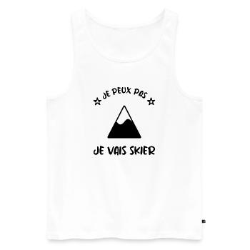 JE PEUX PAS. SKIER. SKI. RAQUETTE. SNOW. SNOWBOARD - Débardeur bio Premium Homme - blanc - Devant - Michal (187cm)