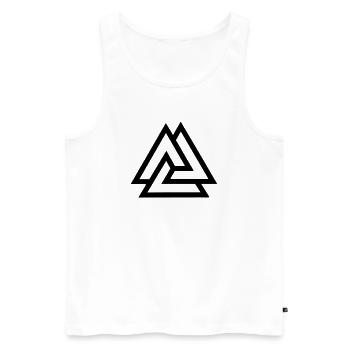 Valknut-Knoten im Kampf gefallen - Männer Premium Bio Tank Top - Weiß - Vorne - AI Model Male 178 light (178cm)