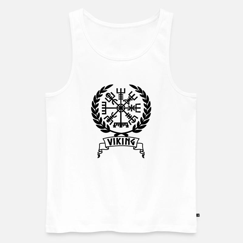 Vegvisir Wikinger Kompass im Vikng Banner - Männer Premium Bio Tank Top - Weiß