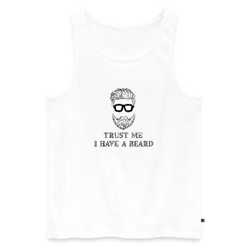 Beard Wearer Beard Statement Mustache Humorous - Men's Premium Organic Tank Top - white - Front - Michal (187cm)