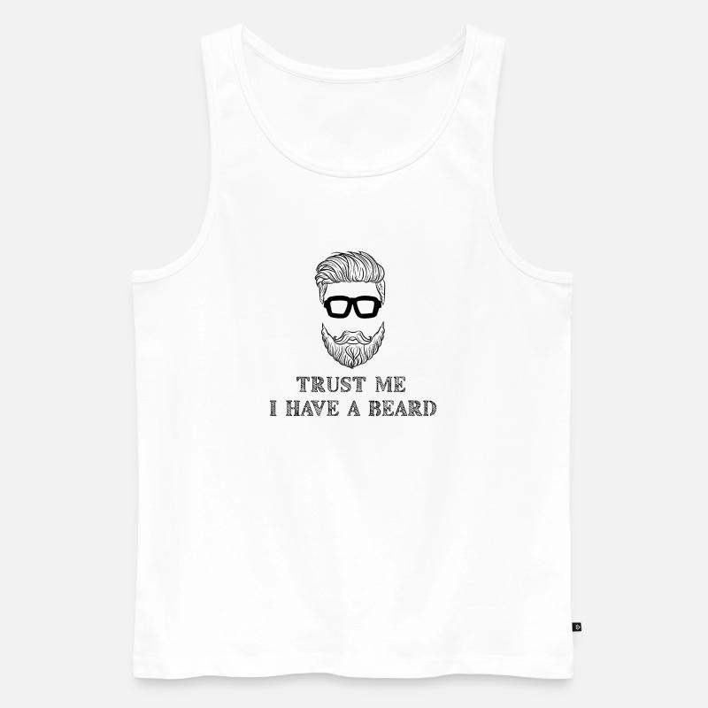 Bartträger Bart Statement Schnurrbart Humorvoll - Männer Premium Bio Tank Top - Weiß