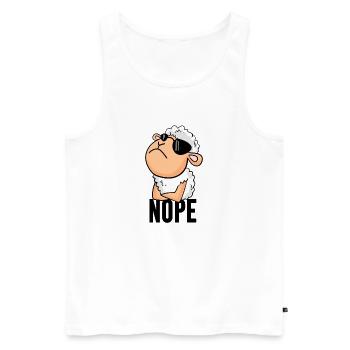 Mouton nope drôle - Débardeur bio Premium Homme - blanc - Devant - Michal (187cm)
