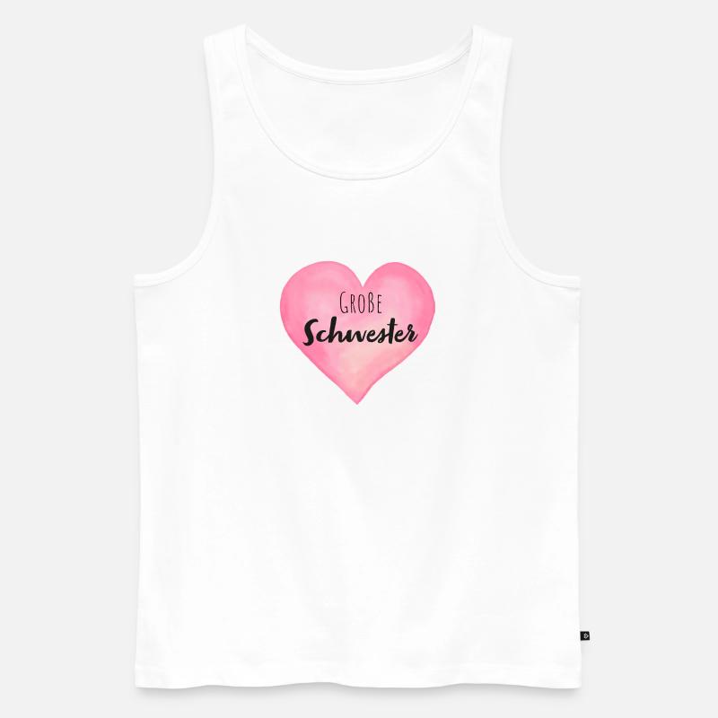 Große Schwester Herz - Männer Premium Bio Tank Top - Weiß