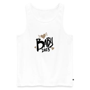 Bébé 2023 - Nouveau-né 2023 Cadeau bébé - Débardeur bio Premium Homme - blanc - Devant - Michal (187cm)