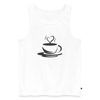 Cafe Coffee Illustration Logo icon Heart Love - Men's Premium Organic Tank Top - white - Front - Michal (187cm)