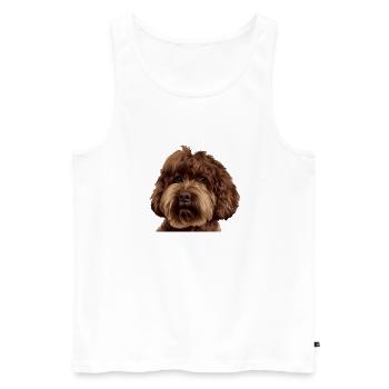 Schnoodle Doodle Dog - Männer Premium Bio Tank Top - Weiß - Vorne - AI Model Male 178 light (178cm)