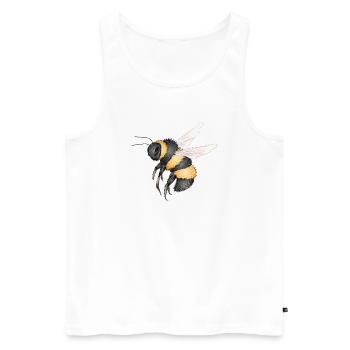 dessin détaillé d’un bourdon volant - Débardeur bio Premium Homme - blanc - Devant - AI Model Male 178 light (178cm)