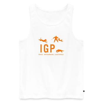 IGP Hundesport - ORANGE - Männer Premium Bio Tank Top - Weiß - Vorne - Michal (187cm)