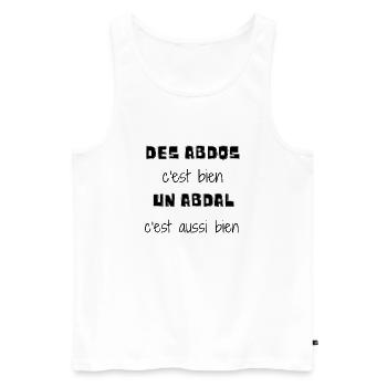 abdos,abdal - Débardeur bio Premium Homme - blanc - Devant - Michal (187cm)