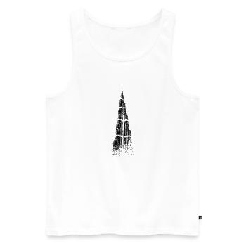 Dubai Burj Khalifa Vintage Silhouette Emirat VAE - Männer Premium Bio Tank Top - Weiß - Vorne - AI Model Male 178 light (178cm)