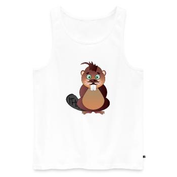 Beaver Beaver Teeth - Men's Premium Organic Tank Top - white - Front - AI Model Male 178 light (178cm)