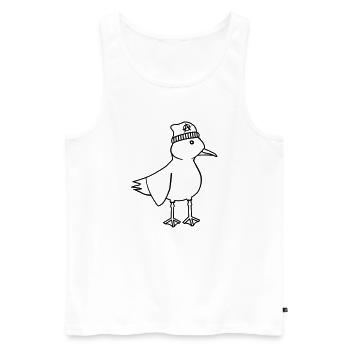 Seagull Anarchy – Naughty Maritime Hipster Coastal Art - Men's Premium Organic Tank Top - white - Front - AI Model Male 178 light (178cm)