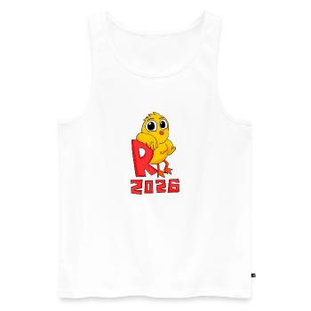 Rente 2026 Ruhestand - Männer Premium Bio Tank Top - Weiß - Vorne - Michal (187cm)