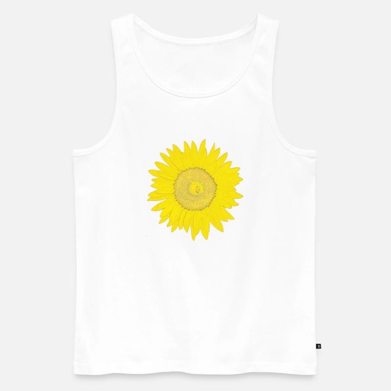 Sonnenblume im impressionistischen Stil - Männer Premium Bio Tank Top - Weiß
