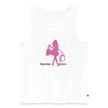 Shopping Woman - Hatching - Men's Premium Organic Tank Top - white - Front - AI Model Male 178 light (178cm)