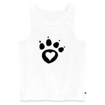 Paw print dog paw with heart i love dog cat - Men's Premium Organic Tank Top - white - Front - AI Model Male 178 light (178cm)