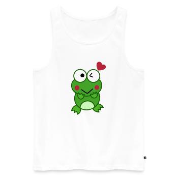 Frog in love with hearts – Love Design - Men's Premium Organic Tank Top - white - Front - Michal (187cm)