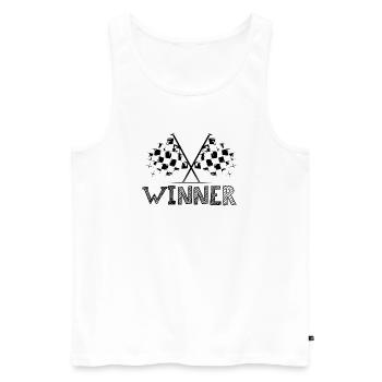 Gewinner Flagge Autorennen Symbole Logo icon Team - Männer Premium Bio Tank Top - Weiß - Vorne - AI Model Male 178 light (178cm)